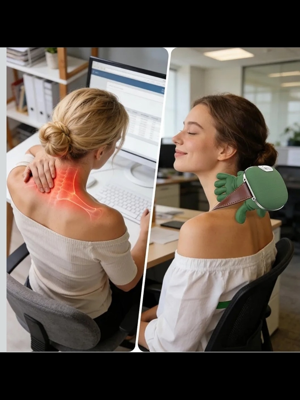 Portable Green Neck and Shoulder Massager - Handheld Relief - Picture 2 of 6